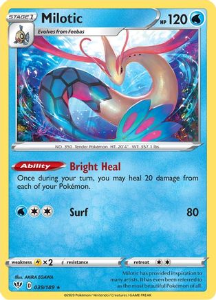 Milotic 039 - Holofoil SWSH03 Darkness Ablaze - Holo Rare