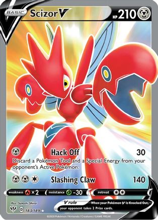 Scizor V (Full Art) 183 - Holofoil SWSH03 Darkness Ablaze - Ultra Rare