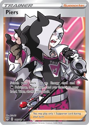 Piers (Full Art) 187 - Holofoil SWSH03 Darkness Ablaze - Ultra Rare
