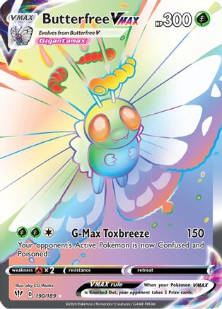 Butterfree VMAX (Secret) 190 - Holofoil SWSH03 Darkness Ablaze - Secret Rare
