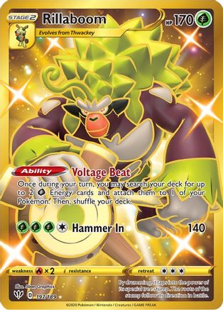 Rillaboom (Secret) 197 - Holofoil SWSH03 Darkness Ablaze - Secret Rare