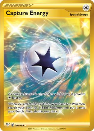 Capture Energy (Secret) 201 - Holofoil SWSH03 Darkness Ablaze - Secret Rare