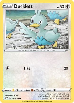 Ducklett 148 - Reverse Holofoil SWSH03 Darkness Ablaze - Common