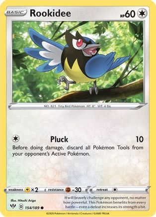 Rookidee 154 - Reverse Holofoil SWSH03 Darkness Ablaze - Common