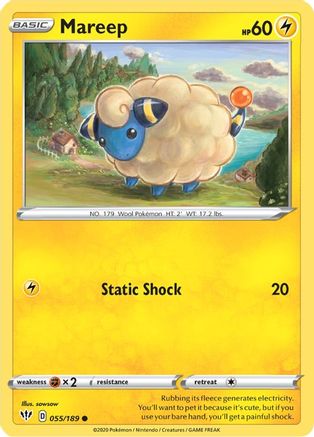 Mareep 055 - Reverse Holofoil SWSH03 Darkness Ablaze - Common
