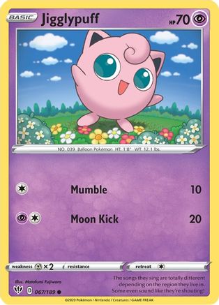 Jigglypuff 067 SWSH03 Darkness Ablaze - Common