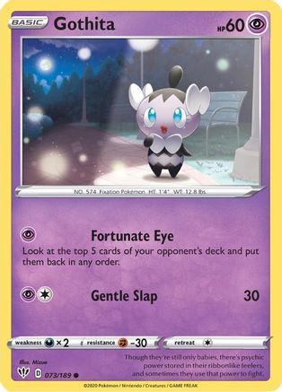 Gothita 073 - Reverse Holofoil SWSH03 Darkness Ablaze - Common