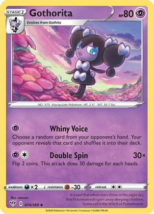 Gothorita 074 - Reverse Holofoil SWSH03 Darkness Ablaze - Uncommon