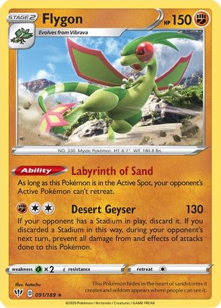 Flygon 091 SWSH03 Darkness Ablaze - Rare