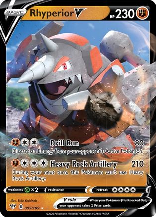 Rhyperior V 095 - Holofoil SWSH03 Darkness Ablaze - Ultra Rare