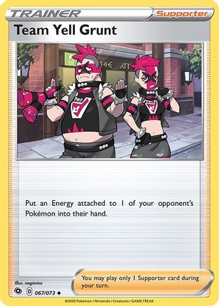 Team Yell Grunt 067 - Reverse Holofoil Champions Path - Uncommon