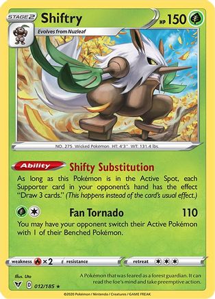 Shiftry 012 - Reverse Holofoil SWSH04 Vivid Voltage - Rare