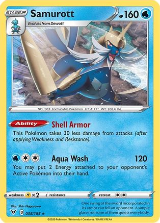 Samurott 035 - Reverse Holofoil SWSH04 Vivid Voltage - Rare