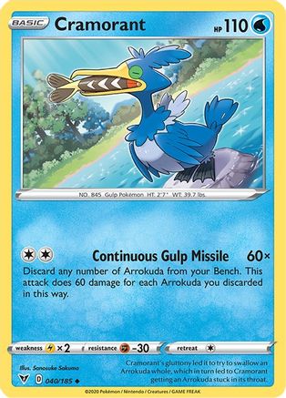 Cramorant 040 - Reverse Holofoil SWSH04 Vivid Voltage - Uncommon