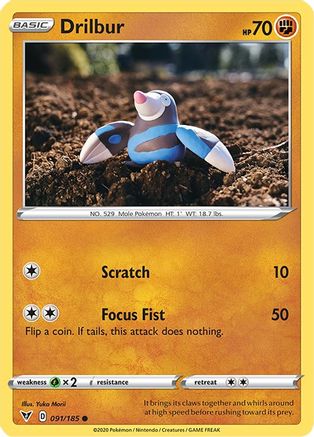 Drilbur 091 - Reverse Holofoil SWSH04 Vivid Voltage - Common