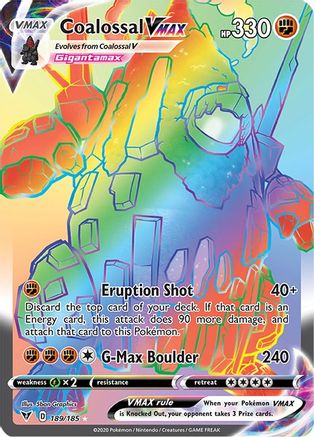 Coalossal VMAX (Secret) 189 - Holofoil SWSH04 Vivid Voltage - Secret Rare
