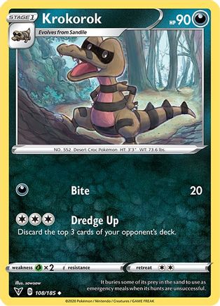 Krokorok 108 - Reverse Holofoil SWSH04 Vivid Voltage - Uncommon