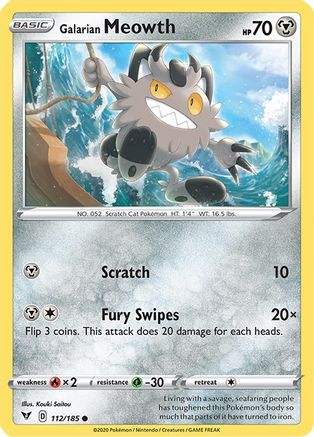 Galarian Meowth 112 SWSH04 Vivid Voltage - Common