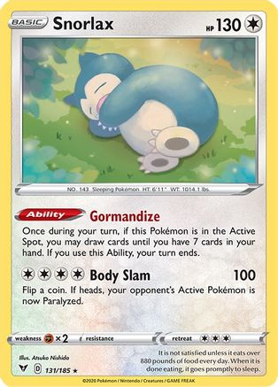 Snorlax 131 - Reverse Holofoil SWSH04 Vivid Voltage - Holo Rare