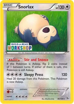 Snorlax (Build-a-Bear Workshop Exclusive) 080/106 Miscellaneous Cards & Products - Promo