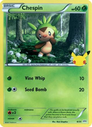 Chespin 006/25 - Holofoil McDonalds 25th Anniversary Promos - Promo