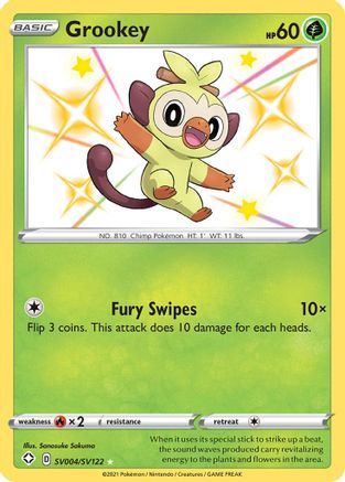 Grookey SV004 - Holofoil Shining Fates Shiny Vault - Shiny Holo Rare
