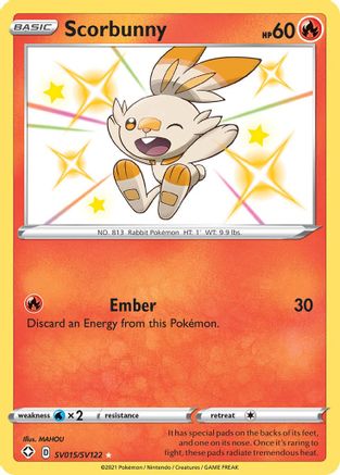 Scorbunny SV015 - Holofoil Shining Fates Shiny Vault - Shiny Holo Rare