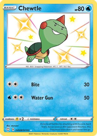 Chewtle SV028 - Holofoil Shining Fates Shiny Vault - Shiny Holo Rare