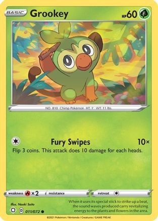 Grookey 011 - Reverse Holofoil Shining Fates - Common