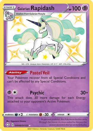 Galarian Rapidash SV048 - Holofoil Shining Fates Shiny Vault - Shiny Holo Rare
