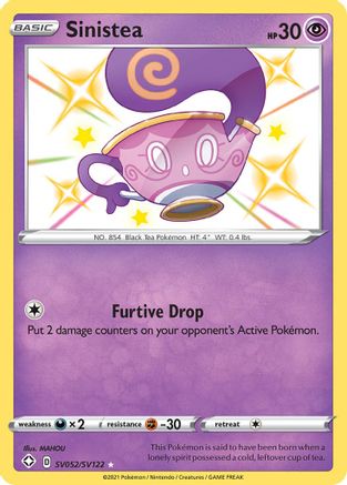 Sinistea SV052 - Holofoil Shining Fates Shiny Vault - Shiny Holo Rare