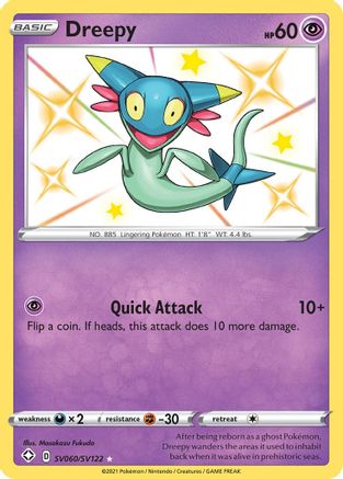 Dreepy SV060 - Holofoil Shining Fates Shiny Vault - Shiny Holo Rare