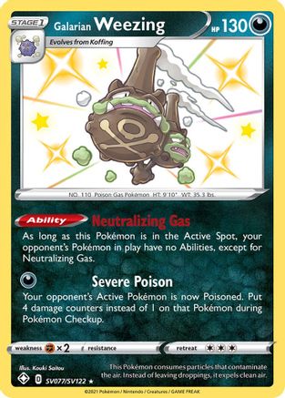 Galarian Weezing SV077 - Holofoil Shining Fates Shiny Vault - Shiny Holo Rare