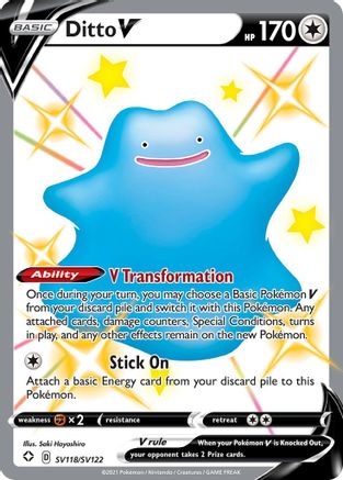 Ditto V SV118 - Holofoil Shining Fates Shiny Vault - Shiny Holo Rare