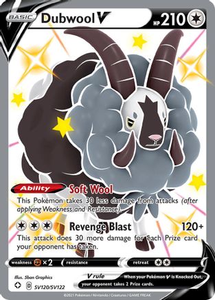 Dubwool V SV120 - Holofoil Shining Fates Shiny Vault - Shiny Holo Rare