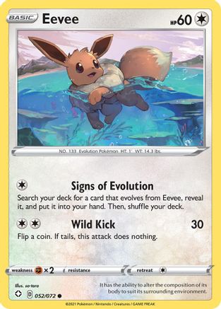 Eevee 052 - Reverse Holofoil Shining Fates - Common