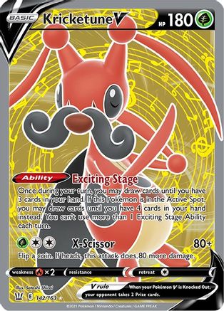 Kricketune V (Full Art) 142 - Holofoil SWSH05 Battle Styles - Ultra Rare