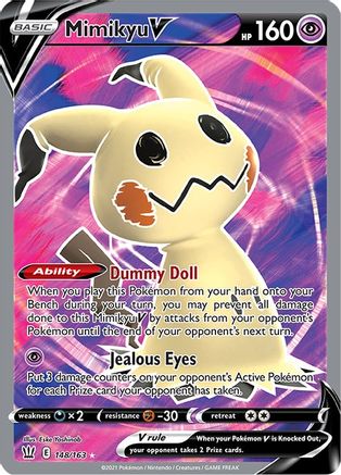 Mimikyu V (Full Art) 148 - Holofoil SWSH05 Battle Styles - Ultra Rare