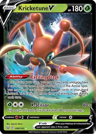 Kricketune V 006 - Holofoil SWSH05 Battle Styles - Ultra Rare