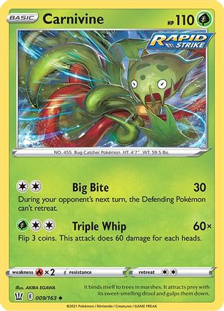 Carnivine 009 SWSH05 Battle Styles - Uncommon