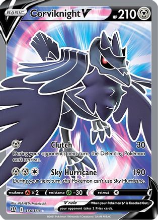 Corviknight V (Full Art) 156 - Holofoil SWSH05 Battle Styles - Ultra Rare
