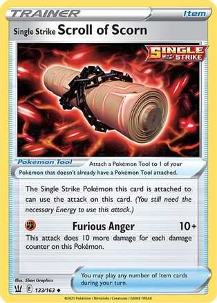 Single Strike Scroll of Scorn 133 - Reverse Holofoil SWSH05 Battle Styles - Uncommon