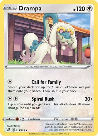 Drampa 119 - Reverse Holofoil SWSH05 Battle Styles - Rare