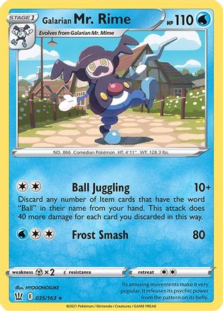 Galarian Mr. Rime 035 SWSH05 Battle Styles - Rare