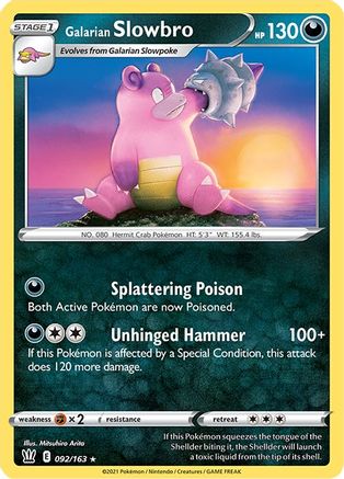 Galarian Slowbro 092 - Reverse Holofoil SWSH05 Battle Styles - Rare