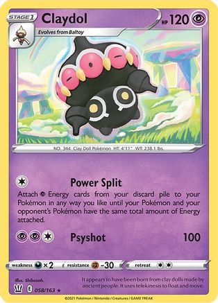 Claydol 058 - Reverse Holofoil SWSH05 Battle Styles - Rare