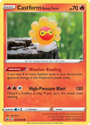 Castform Sunny Form 022 SWSH06 Chilling Reign - Common
