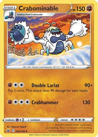 Crabominable 085 - Reverse Holofoil SWSH06 Chilling Reign - Uncommon
