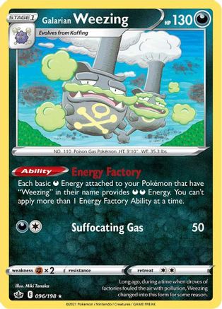 Galarian Weezing 096 SWSH06 Chilling Reign - Rare