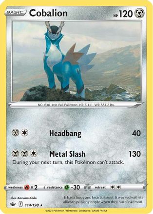Cobalion 114 - Holofoil SWSH06 Chilling Reign - Holo Rare